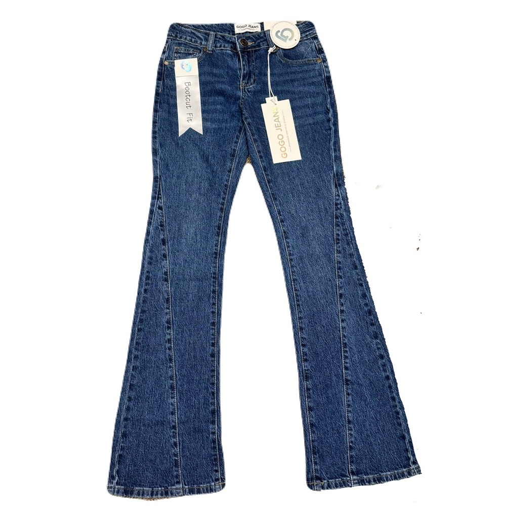 Flare Medium Wash Bootcut Low Rise Jeans Y2K Vintage 70s Indie Boho Size 25 - Picture 2 of 14
